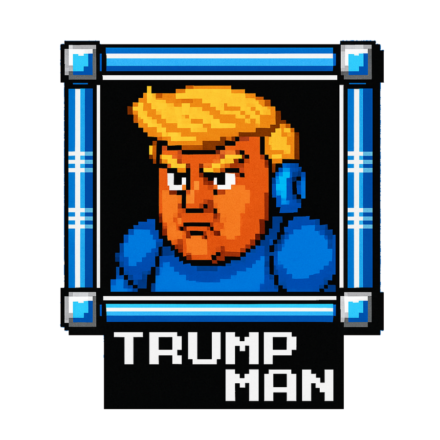 Boss select card in the 8-bit style: Trump Man