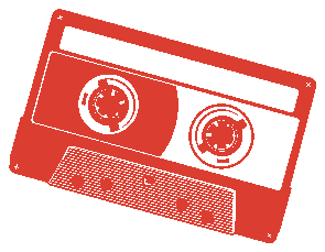 Scarlet cassette sticker
