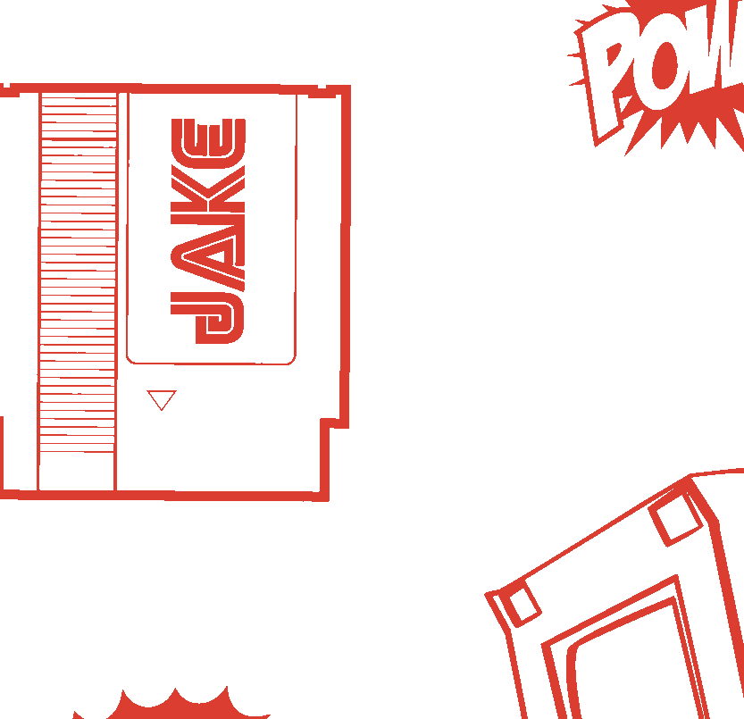 8-bit NES cartridge sticker that says JAKE